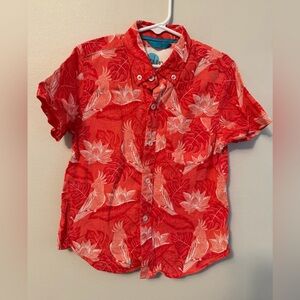 Mini Boden Parrot Button Down Shirt